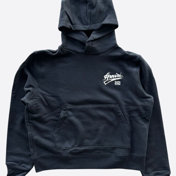 Amiri Black & White 22 Distressed Logo Hoodie - Picture 1 of 4